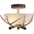 Vaxcel Lighting Lodge 2 Light Semi-Flush Indoor Ceiling Fixture with Frosted Glass Shade - 12 Inches Wide Noachian Stone