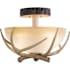 Vaxcel Lighting Lodge 3 Light Semi-Flush Indoor Ceiling Fixture with Frosted Glass Shade - 16 Inches Wide Noachian Stone