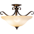 Vaxcel Lighting Monrovia 3 Light Semi-Flush Indoor Ceiling Fixture with Frosted Glass Shade - 17 Inches Wide Royal Bronze