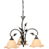 Vaxcel Lighting Vine 3 Light Single Tier Chandelier with Frosted Glass Shades - 22 Inches Wide Oil Shale
