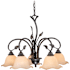 Vaxcel Lighting Vine 5 Light Single Tier Chandelier with Frosted Glass Shades - 25 Inches Wide Oil Shale