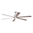 Vaxcel Lighting Wheelock 72" 6 Blade Indoor Ceiling Fan with Remote Control Satin Nickel / Driftwood / Black