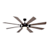 Vaxcel Lighting Burlington 68" 8 Blade Indoor / Outdoor LED Ceiling Fan with Remote Control New Bronze