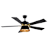Vaxcel Lighting 52" 5 Blade Indoor LED Ceiling Fan Black and Gold