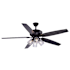 Vaxcel Lighting Fircrest 60" 5 Blade Indoor LED Ceiling Fan with Ribbed Glass Shades Matte Black