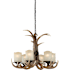 Vaxcel Lighting Yoho 6 Light Single Tier Chandelier with Frosted Glass Shades - 24.5 Inches Wide Black Walnut