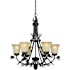 Vaxcel Lighting Sierra 6 Light Single Tier Chandelier with Cream Glass Shades Black Walnut