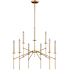 Vaxcel Lighting Kedzie 9 Light 32" Wide Chandelier Natural Brass