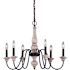 Vaxcel Lighting Georgetown 6 Light 26" Wide Taper Candle Style Chandelier with Wood Accents Vintage Ash / Oil Burnished Bronze