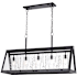 Vaxcel Lighting Tremont 5 Light 37" Wide Crystal Linear Chandelier Matte Black