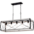 Vaxcel Lighting Montclare 5 Light 35" Wide Linear Chandelier Textured Black / White Ash