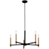 Vaxcel Lighting Damen 5 Light 25" Wide Taper Candle Style Chandelier Matte Black / Natural Brass