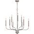Vaxcel Lighting Harris 9 Light 28" Wide Taper Candle Style Chandelier Satin Nickel