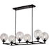 Vaxcel Lighting Lander 6 Light 35" Wide Linear Chandelier Matte Black