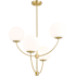 Vaxcel Lighting Avers 4 Light 26" Wide Chandelier with Frosted Glass Shades Natural Brass