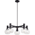 Vaxcel Lighting Marshall 5 Light 27" Wide Chandelier with Clear Glass Shades Matte Black