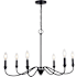 Vaxcel Lighting 6 Light 30" Wide Candle Style Chandelier Matte Black