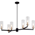 Vaxcel Lighting 6 Light 32" Wide Chandelier Matte Black and Autumn Brass