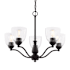 Vaxcel Lighting Bellwood 5 Light 25" Wide Chandelier Matte Black