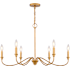 Vaxcel Lighting Annabelle 6 Light 30" Wide LED Taper Candle Style Chandelier Muted Brass