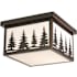 Vaxcel Lighting Yosemite 2 Light Flush Mount Outdoor Ceiling Fixture with White Frosted Glass Shade - 11.5 Inches Wide Burnished Bronze