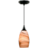Vaxcel Lighting Milano 1 Light Mini Pendant with Multi-Colored Glass Shade Oil Rubbed Bronze