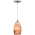 Vaxcel Lighting Milano 1 Light Mini Pendant with Multi-Colored Glass Shade Satin Nickel