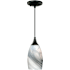 Vaxcel Lighting Milano 1 Light Mini Pendant with Multi-Colored Glass Shade Oil Rubbed Bronze