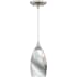 Vaxcel Lighting Milano Single Light 5" Wide Mini Pendant with Marble Swirl Glass Shade Satin Nickel
