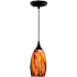 Vaxcel Lighting Milano 1 Light Mini Pendant with Multi-Colored Glass Shade Oil Rubbed Bronze