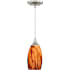 Vaxcel Lighting Milano 1 Light Mini Pendant with Multi-Colored Glass Shade Satin Nickel