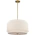 Vaxcel Lighting Burnaby 4 Light Pendant with White Fabric Shade Matte Brass