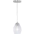 Vaxcel Lighting Isley Single Light 5" Wide Pendant with A Glass Shade Satin Nickel