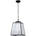 Vaxcel Lighting Grant 3 Light 12" Wide Pendant with Glass Panel Shades Burnished Bronze
