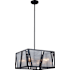 Vaxcel Lighting Oslo 4 Light 16" Wide Pendant with Glass Panel Shades Black / Natural Brass