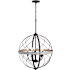 Vaxcel Lighting Montclare 5 Light 21" Wide Cage Pendant Textured Black / White Ash