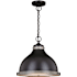 Vaxcel Lighting Sheffield 15" Wide Wood Pendant New Bronze / Distressed Ash / Light Silver