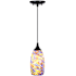 Vaxcel Lighting Milano 5" Wide Mini Pendant with Multi-Colored Shade - Matte Black Shade Matte Black