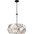Vaxcel Lighting Euclid 20" Wide 3 Light Faceted Glass Pendant Black