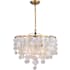 Vaxcel Lighting Elsa 20" Wide 3 Light Capiz Shell Pendant Natural Brass