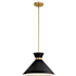 Vaxcel Lighting Racine 15" Wide Pendant Matte Black / Natural Brass