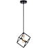 Vaxcel Lighting Deering 10" Wide Cube Pendant Matte Black / Satin Brass