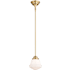 Vaxcel Lighting Huntley 6" Wide Mini Pendant with Frosted Glass Shade Natural Brass