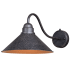 Vaxcel Lighting Outland Single Light 10" Tall Outdoor Wall Sconce with A Metal Shade Outer Aged Iron with Inner Light Gold