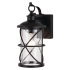 Vaxcel Lighting Adams 12" Tall Outdoor Wall Sconce with Seedy Glass Shade Black