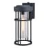 Vaxcel Lighting Crestline 14" Tall Outdoor Wall Sconce with Clear Glass Shade Textured Black