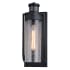 Vaxcel Lighting Lawton 16" Tall Outdoor Wall Sconce with Clear, Seedy Glass Shade Textured Black