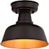 Vaxcel Lighting Cody 11" Wide Semi-Flush Outdoor Ceiling Fixture Oil Rubbed Bronze / Light Gold