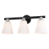 Vaxcel Lighting Vermont 3 Light 23" Wide Vanity Light with Frosted Glass Shades Matte Black / Satin Nickel