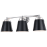 Vaxcel Lighting Barrington 3 Light 25" Wide Vanity Light Matte Black / Chrome